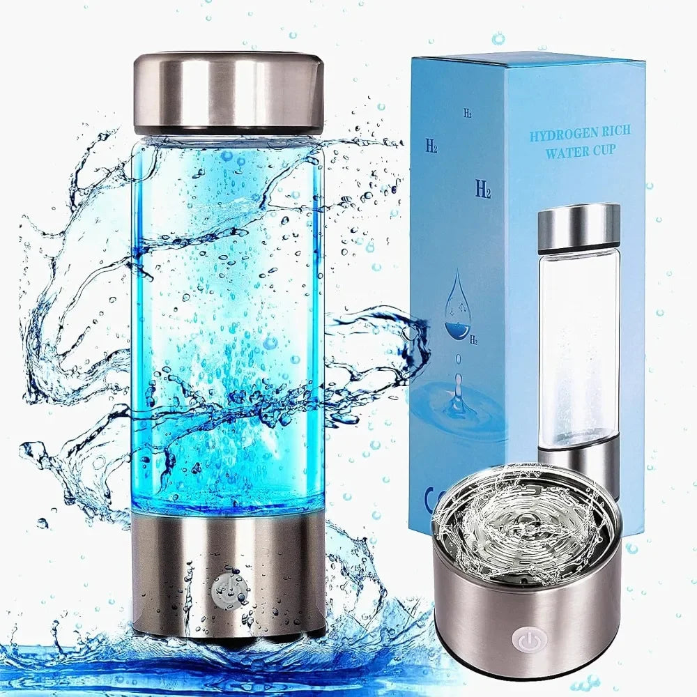 Portable hydrogen water bottle generator 3 minute electrolysis health wellness