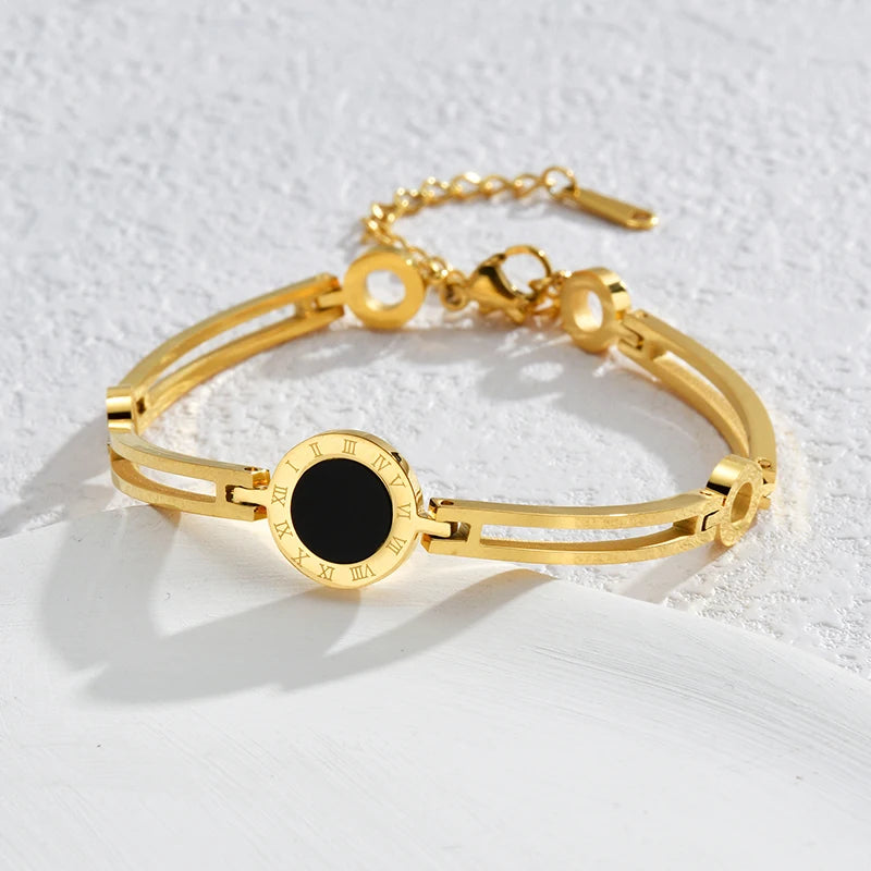 Roman Numeral Couple Bracelet