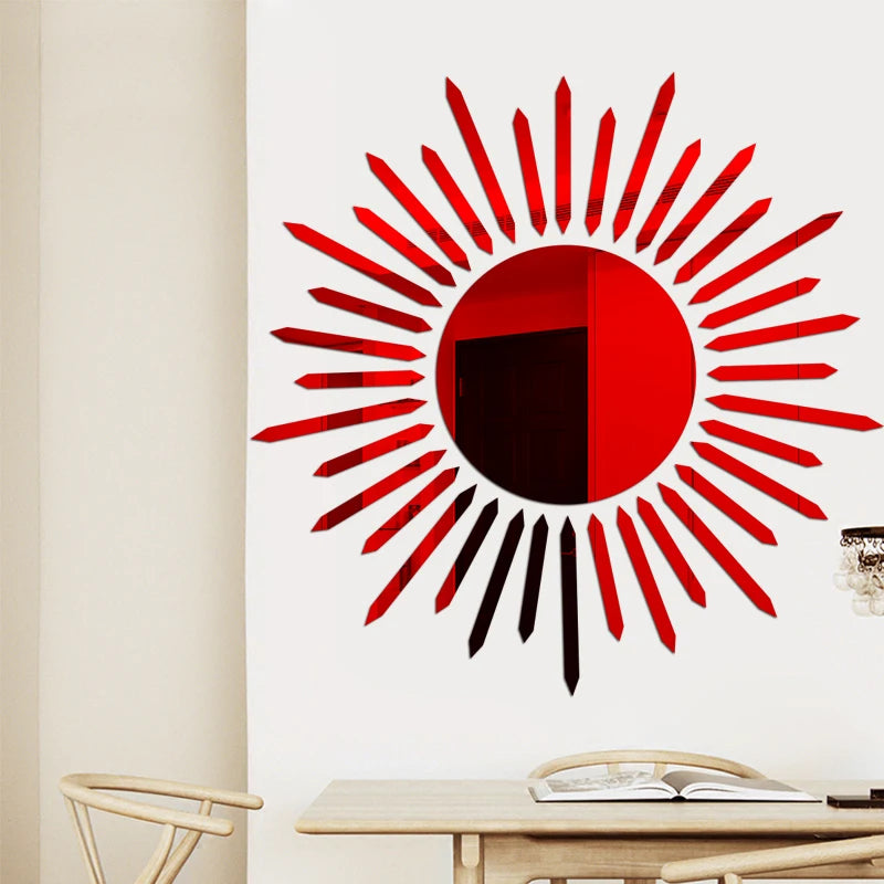 Sunflower Mirror Wall Stickers