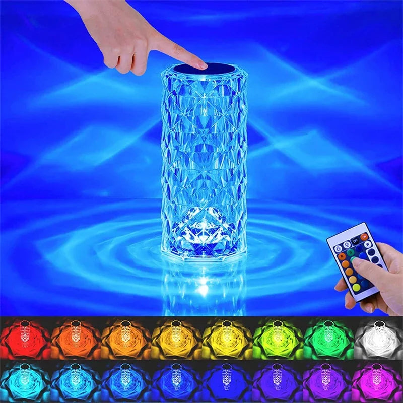 Crystal LED Rose Lamp