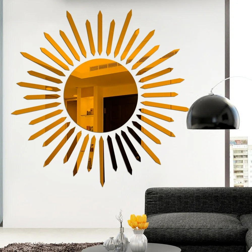 Sunflower Mirror Wall Stickers