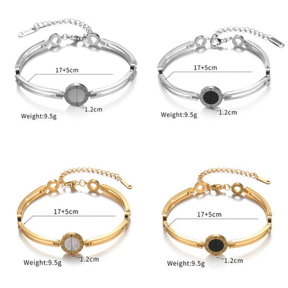 Roman Numeral Couple Bracelet