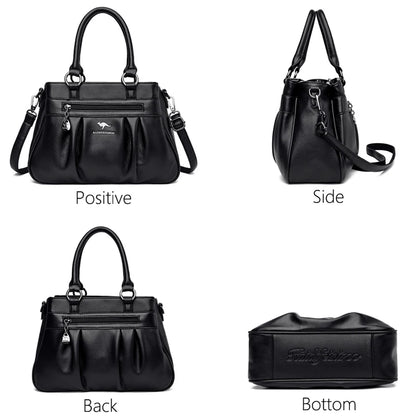 Luxury 3-Layer Leather Handbag