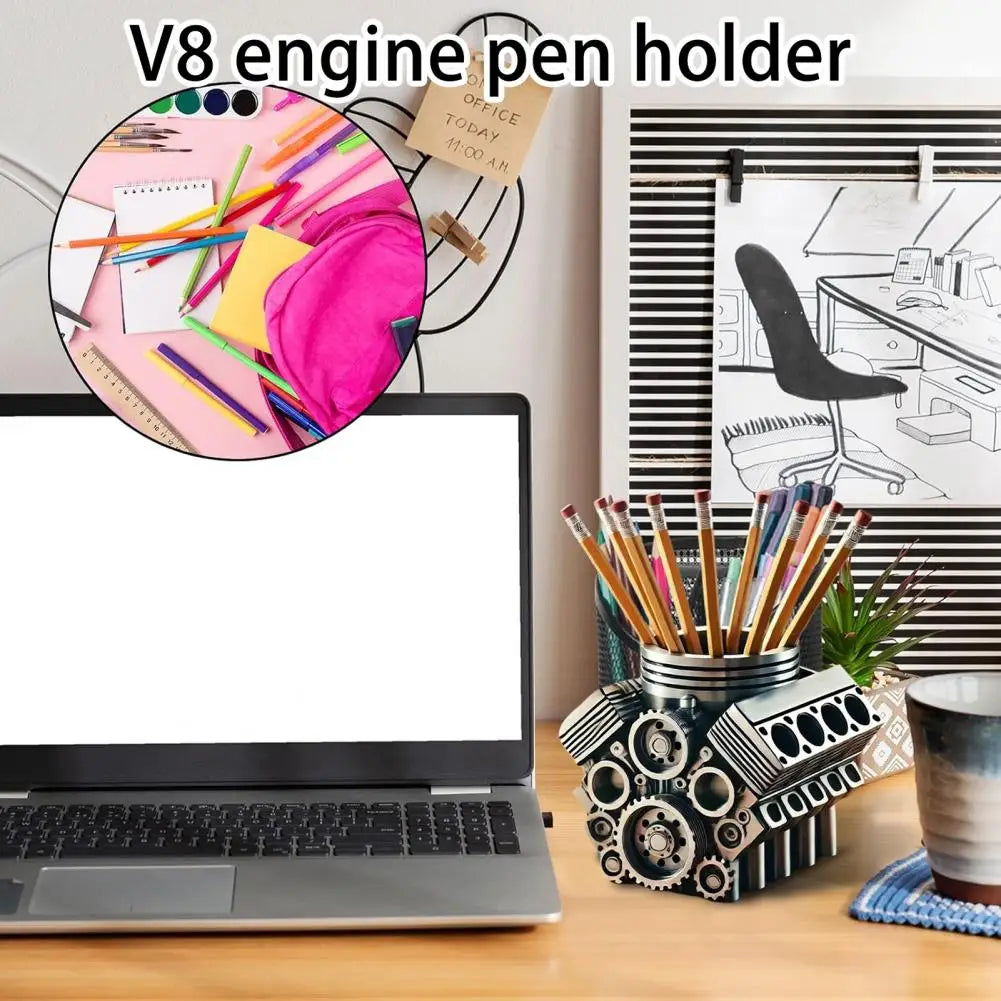 V8 Engine Pen Holder