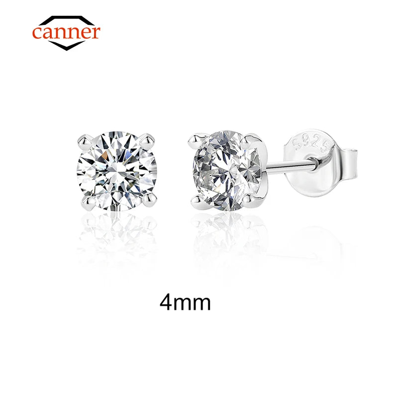 D Color Moissanite Ear Stud Earrings