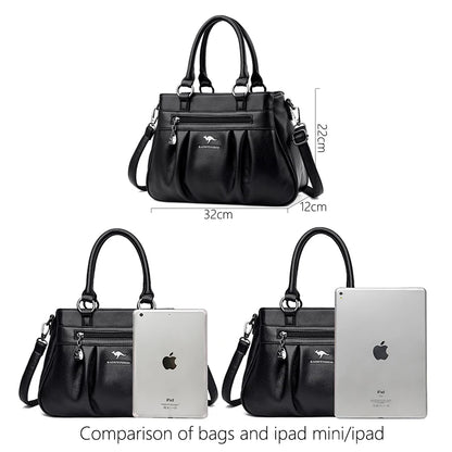 Luxury 3-Layer Leather Handbag