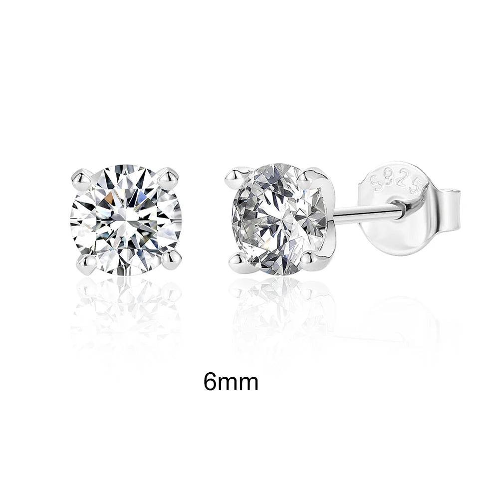 D Color Moissanite Ear Stud Earrings