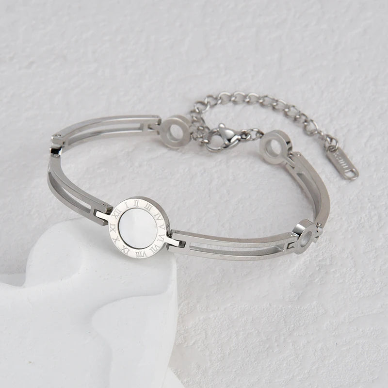 Roman Numeral Couple Bracelet