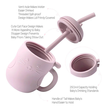 Baby Silicone Straw Cup