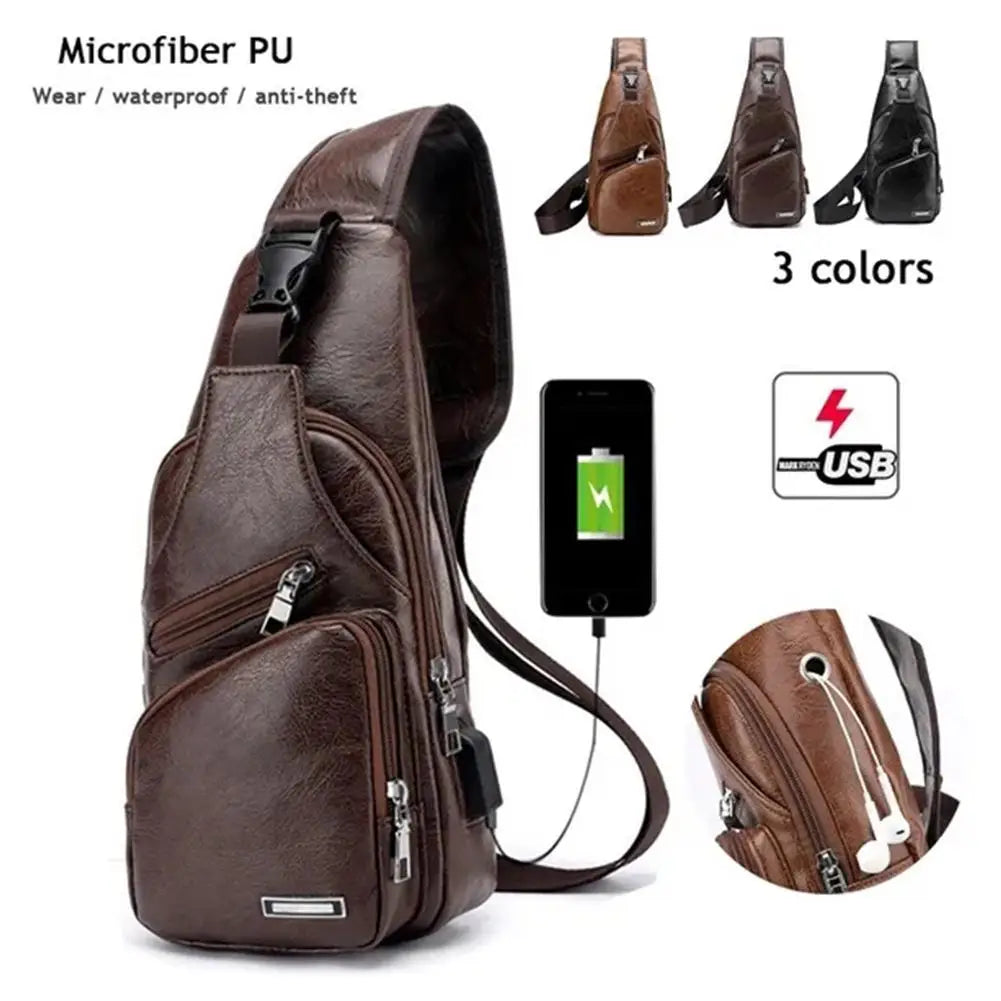 USB Charging Chest Bag